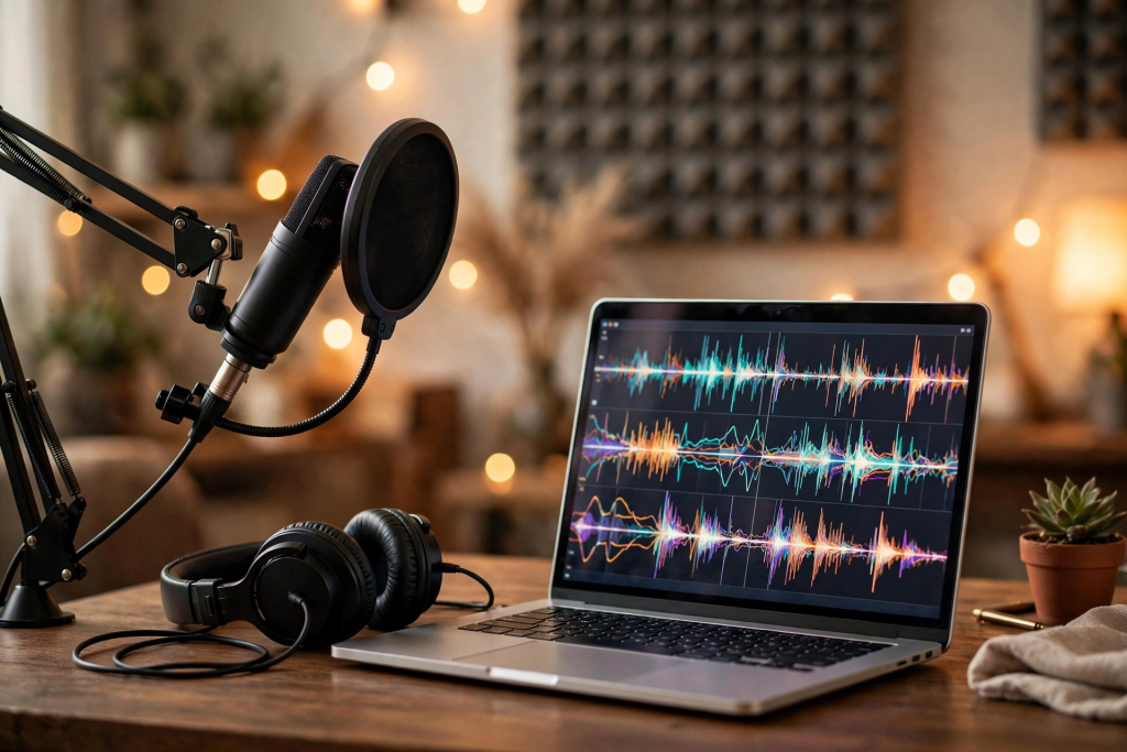 Podcast production illustration