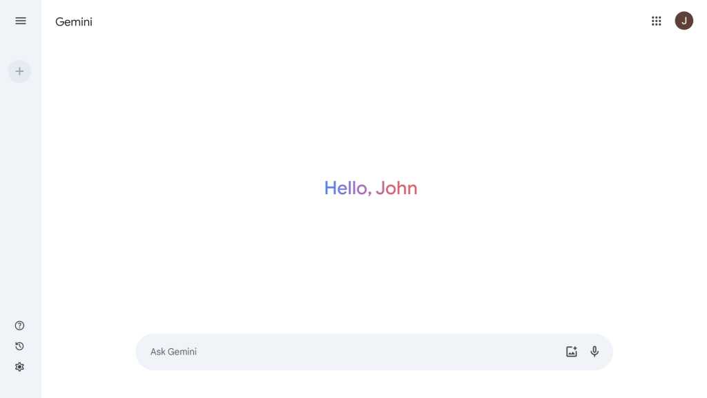 Google Gemini AI interface