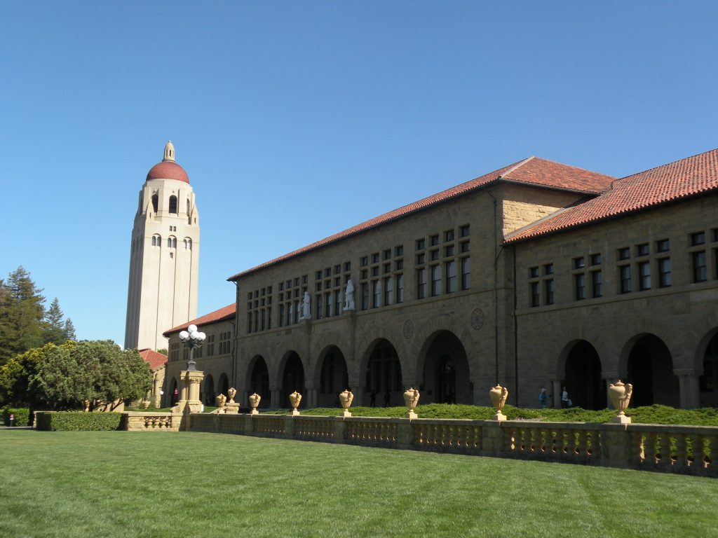 Stanford University campus and Hoover Tower