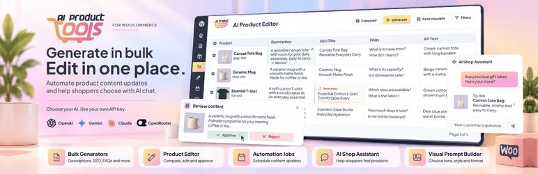 AI Product Tools for WooCommerce plugin banner