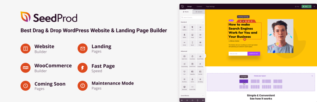 SeedProd WordPress website and landing page builder banner