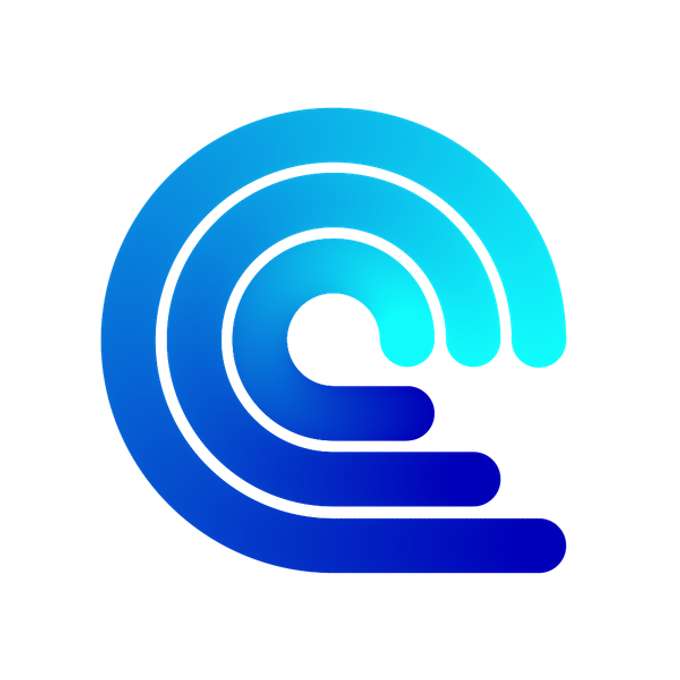 Compose AI logo, a blue gradient circular C mark on white