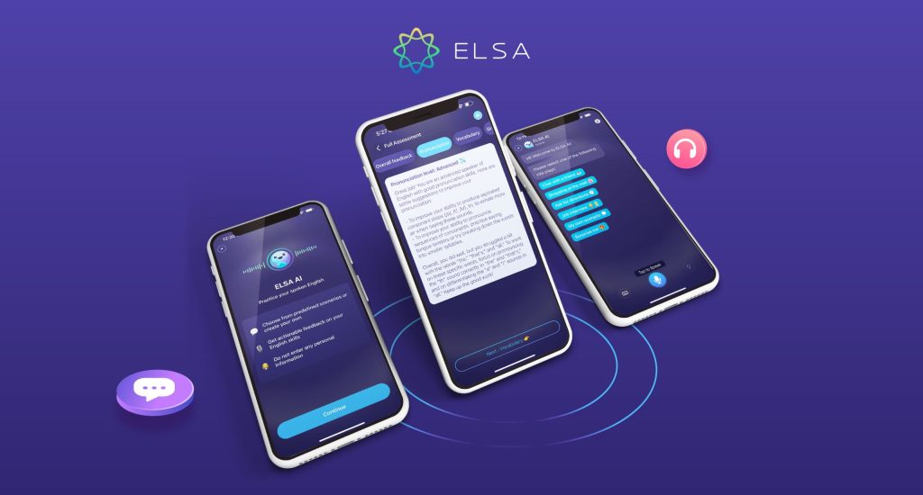 ELSA Speak AI English pronunciation coaching app on a phone