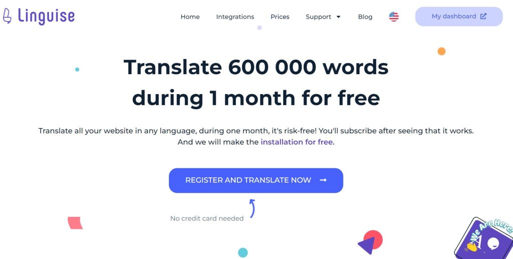 Linguise automatic AI translation for a WordPress website