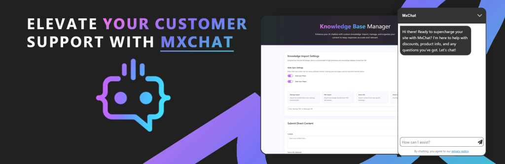 MxChat AI chatbot plugin for WordPress and WooCommerce banner
