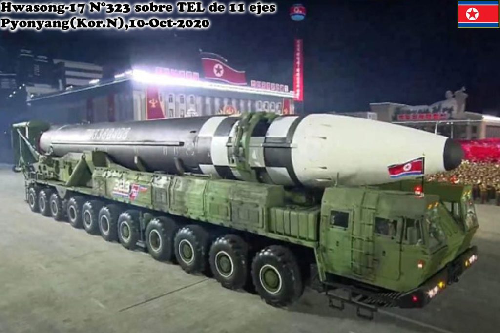 North Korean missile on its mobile launcher (file photo)