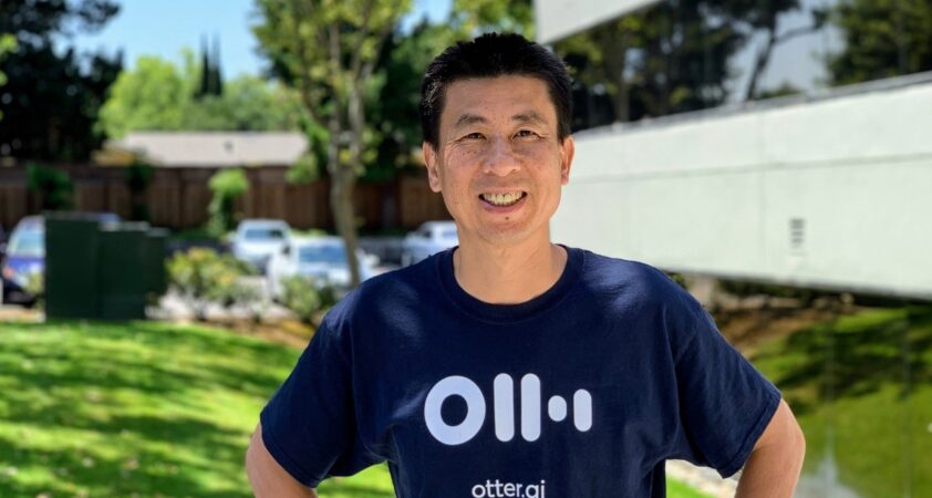 Otter.ai CEO Sam Liang wearing an Otter.ai shirt