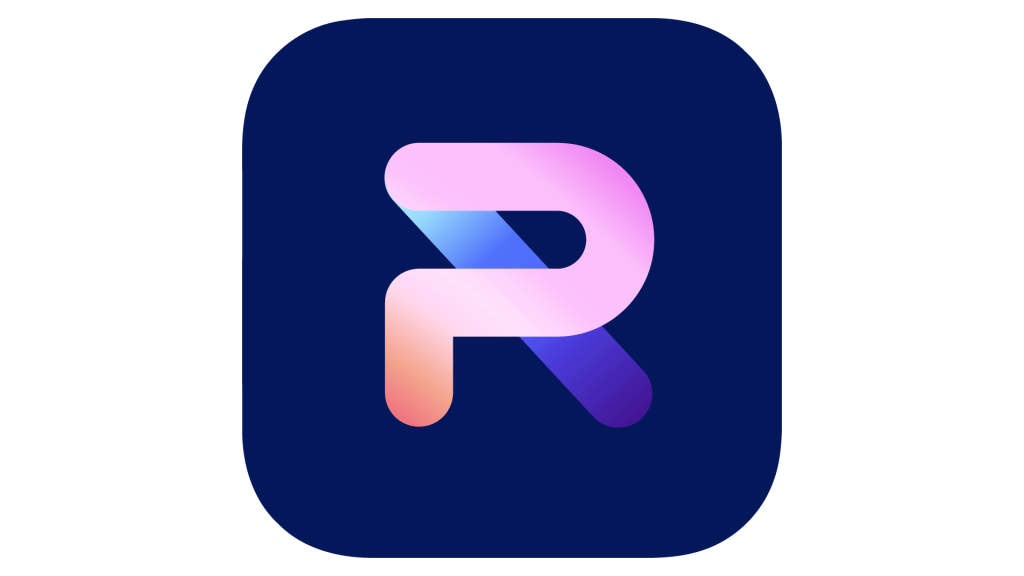 Photoroom logo, a pink-to-blue gradient R icon on a dark navy rounded square