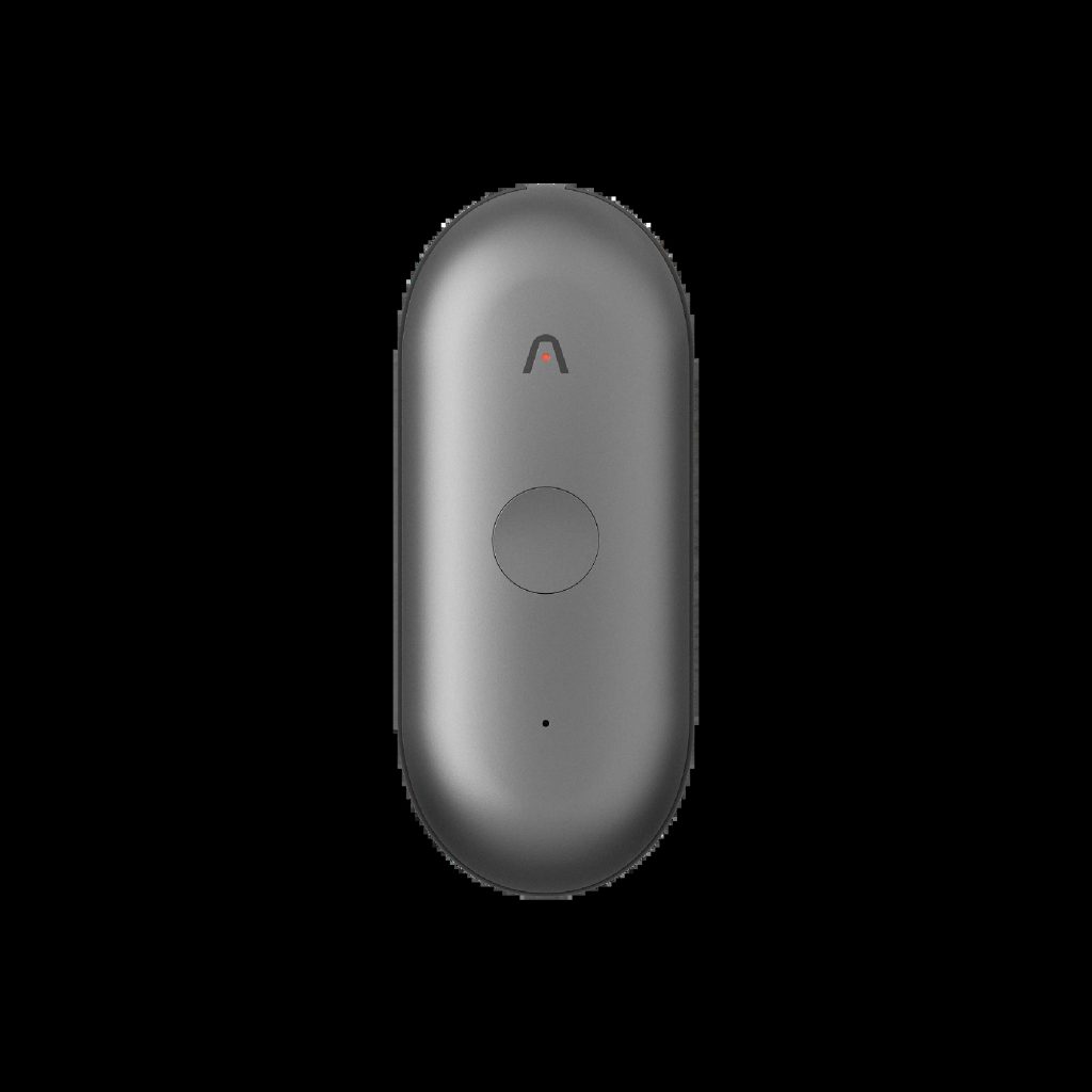 Plaud NotePin S wearable AI recorder showing its physical record button