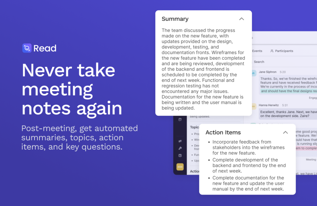 Read AI instant meeting summary