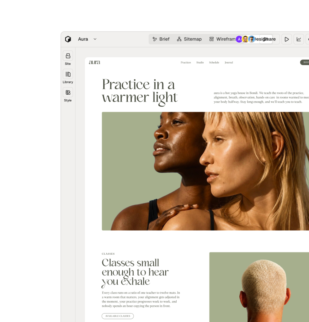 Relume AI website builder product image showing a generated marketing website