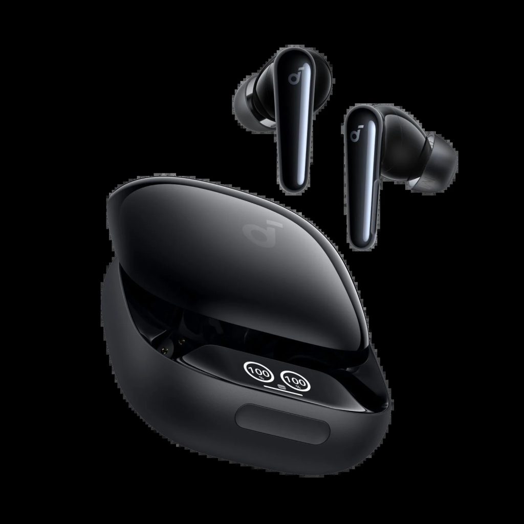 Soundcore Liberty 4 Pro wireless earbuds with smart display charging case
