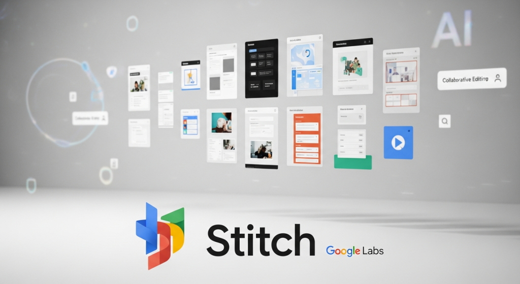 Google Stitch by Google Labs — AI-generated app UI screens