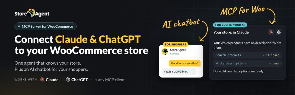 StoreAgent WooCommerce AI plugin banner