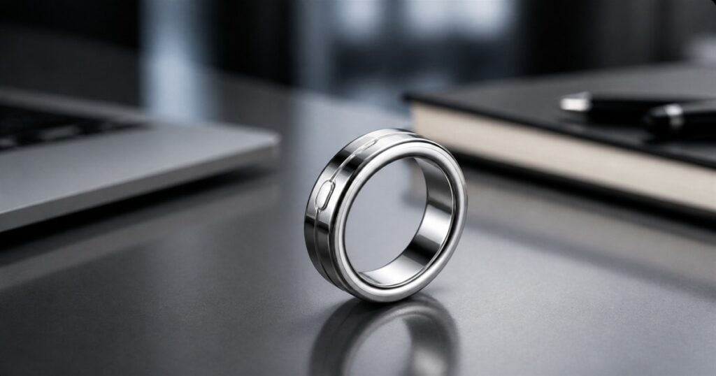 Vocci AI Ring titanium wearable note-taking ring